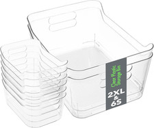 Set Of 8 Clear Plastic Storage Bins 2 Extra Large 6 Small Storage Containers