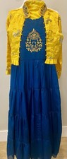 Anarkali Desi Girls Formal 2 Pc Frock Long Dress Size 8-10 Elegant Embroidery