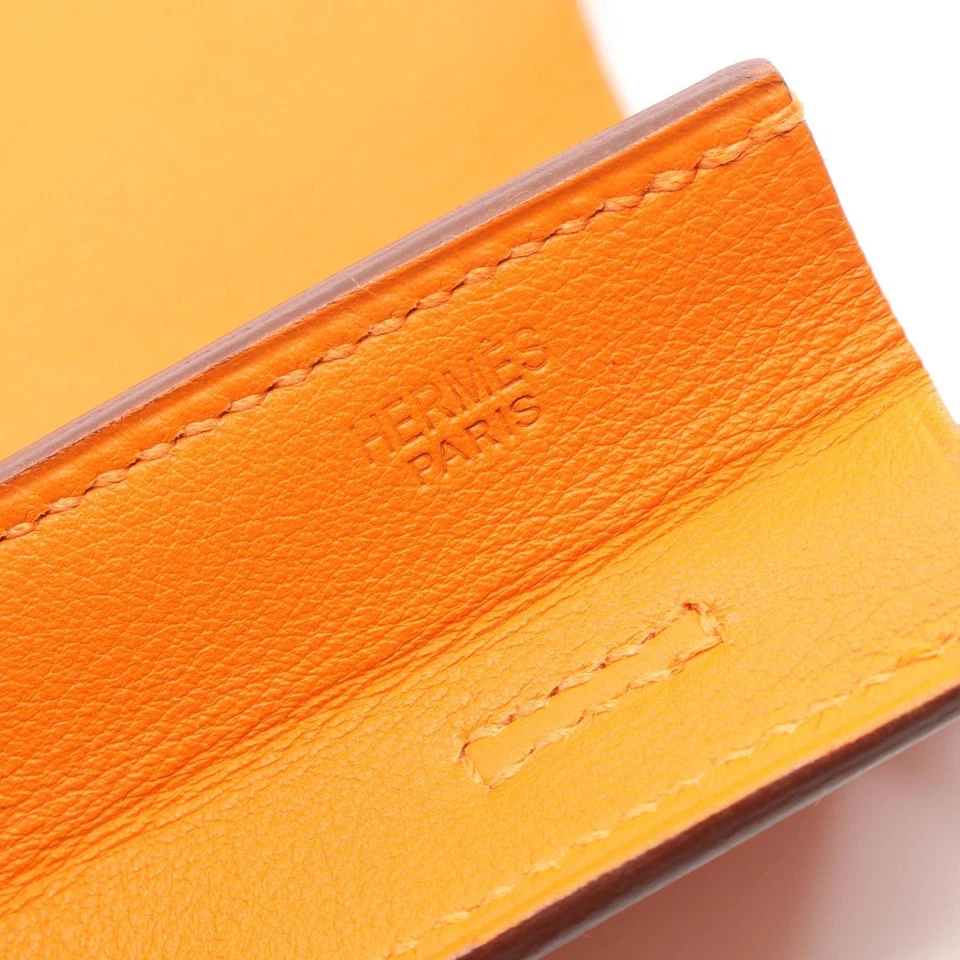 Bolsa de ombro HERMES Onimaitou tiracolo couro Evercolor laranja usada feminina K - Imagem 4 de 4