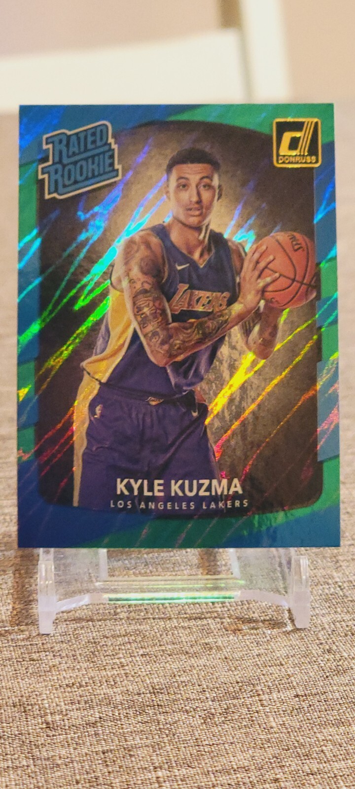 2017 Donruss Kyle Kuzma Rated Rookie Green Flood RC #174 SP