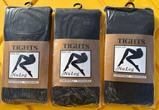 3 Nu Queen Metallic Opaque Footed Black Tights Pantyhose Q Lot Spandex Costume