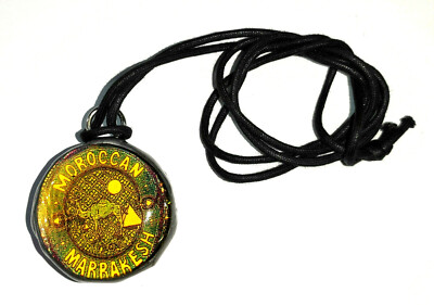 COLGANTE MARRAKESH - METAL Y CRISTAL - IMPRESION DOS CARAS - VINTAGE AÑOS 90s
