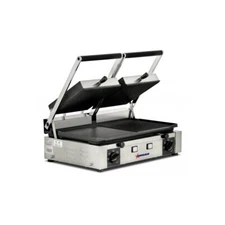 Omcan USA 11380 Double Sandwich Panini Grill w/ 19" x 10" Combination Plates,...