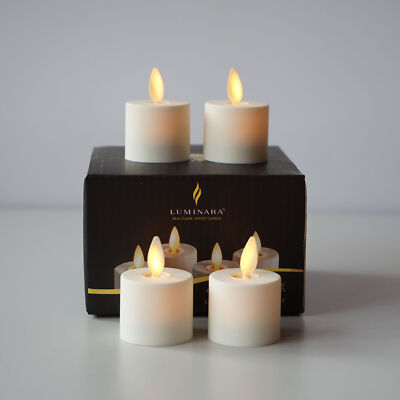 Luminara Flameless Moving Wick LED Battery Tea Light Candles w/Remote Tealights