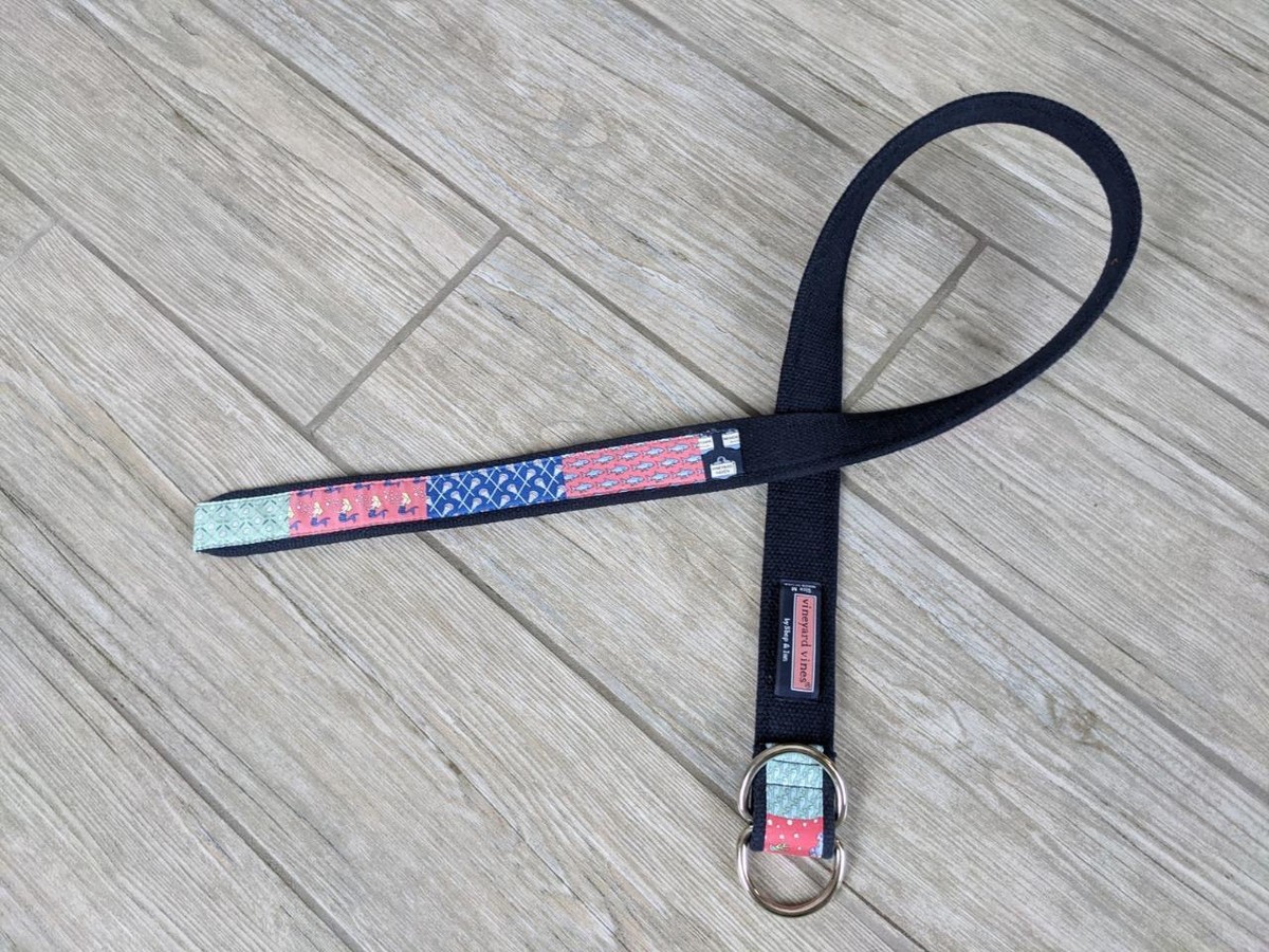 vintage USA made VINEYARD VINES cinch belt PATCHWORK ocean  display picture 1