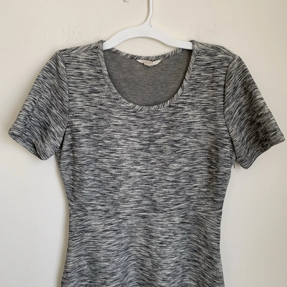 Vestido Vaina Tul Tweed S Negro Gris Crema Texturizado A60560 Trabajo Carrera Corto Foto 2 de 4