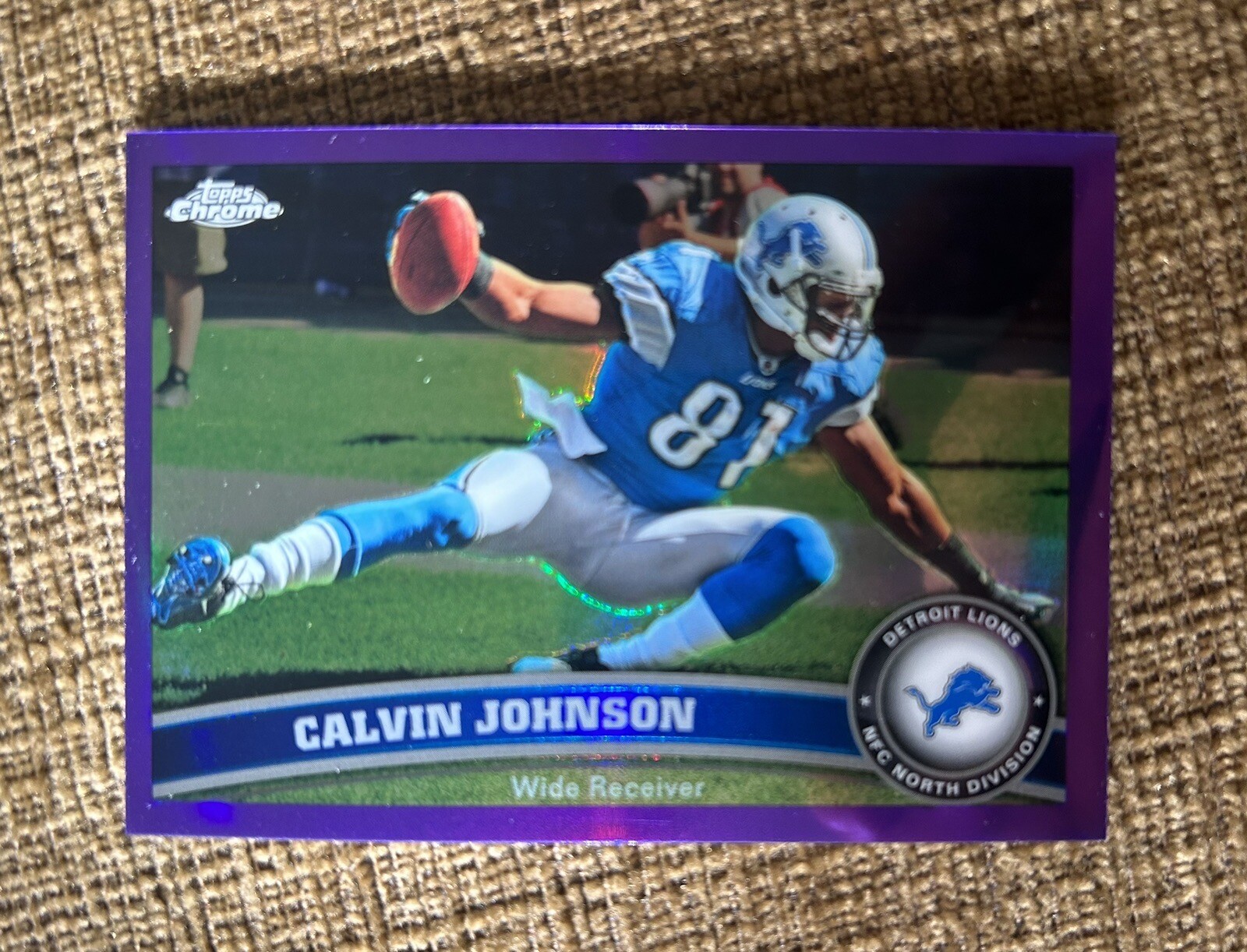 2011 Topps Chrome Calvin Johnson Purple Refractor /499 Detroit Lions
