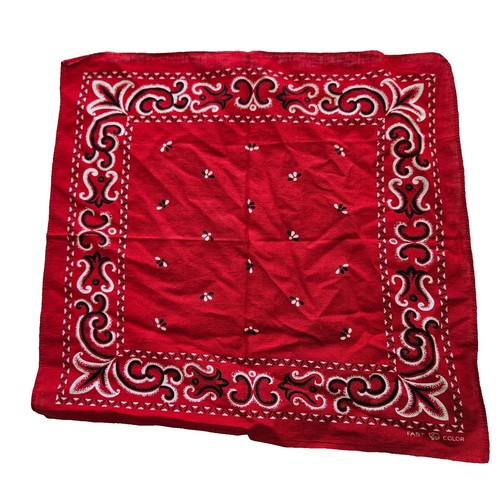 KEY WORK CLOTHES Vintage Red Bandana Square Handkerchief 21