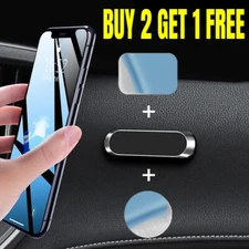 Magnetic Universal Car Mount Strip Phone Stand Holder Strong Magnet +Metal Plate