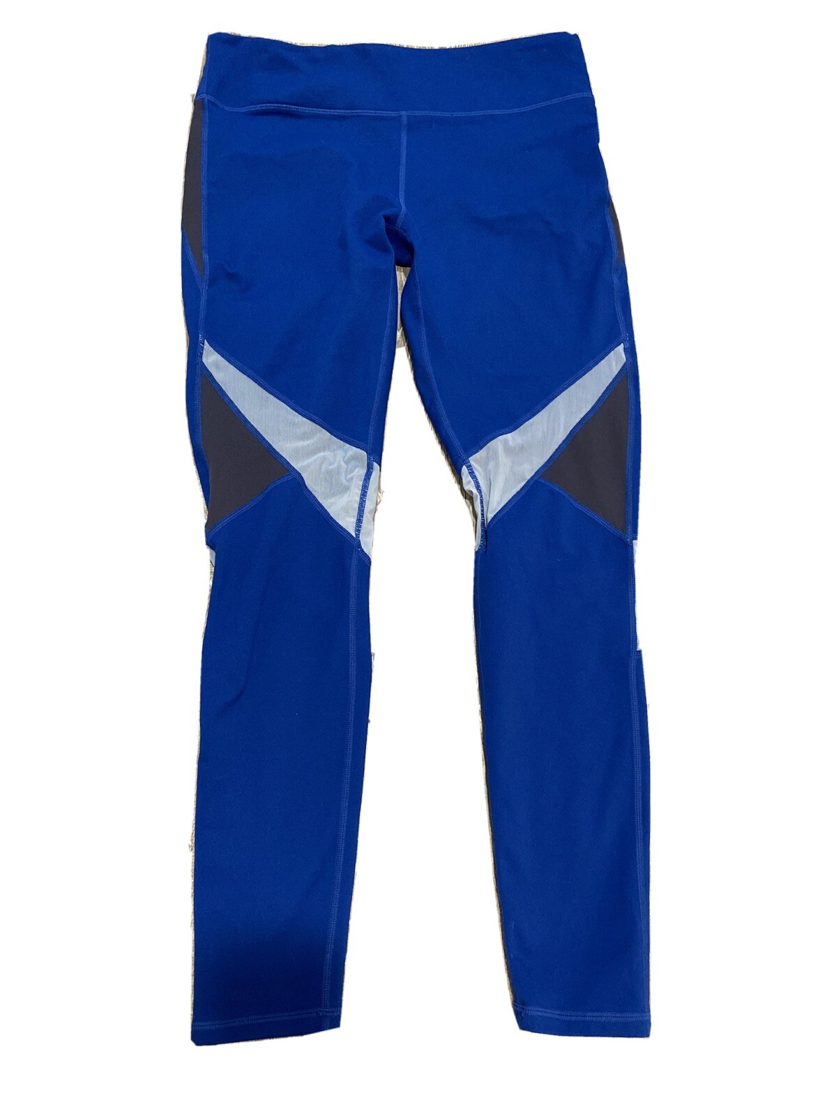 Leggings para mujer Fabletics azul blanco gris panel de malla M?-image