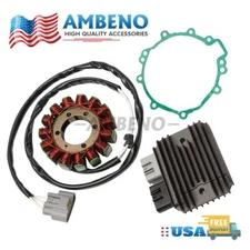 Fit 09-12 ZX-6R MAGNETO COIL STATOR+VOLTAGE REGULATOR RECTIFIER+GASKET 210030083