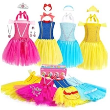 BBUTY Princess Dress Up Clothes Set for Toddler Girls, Pretend Play Costumes 