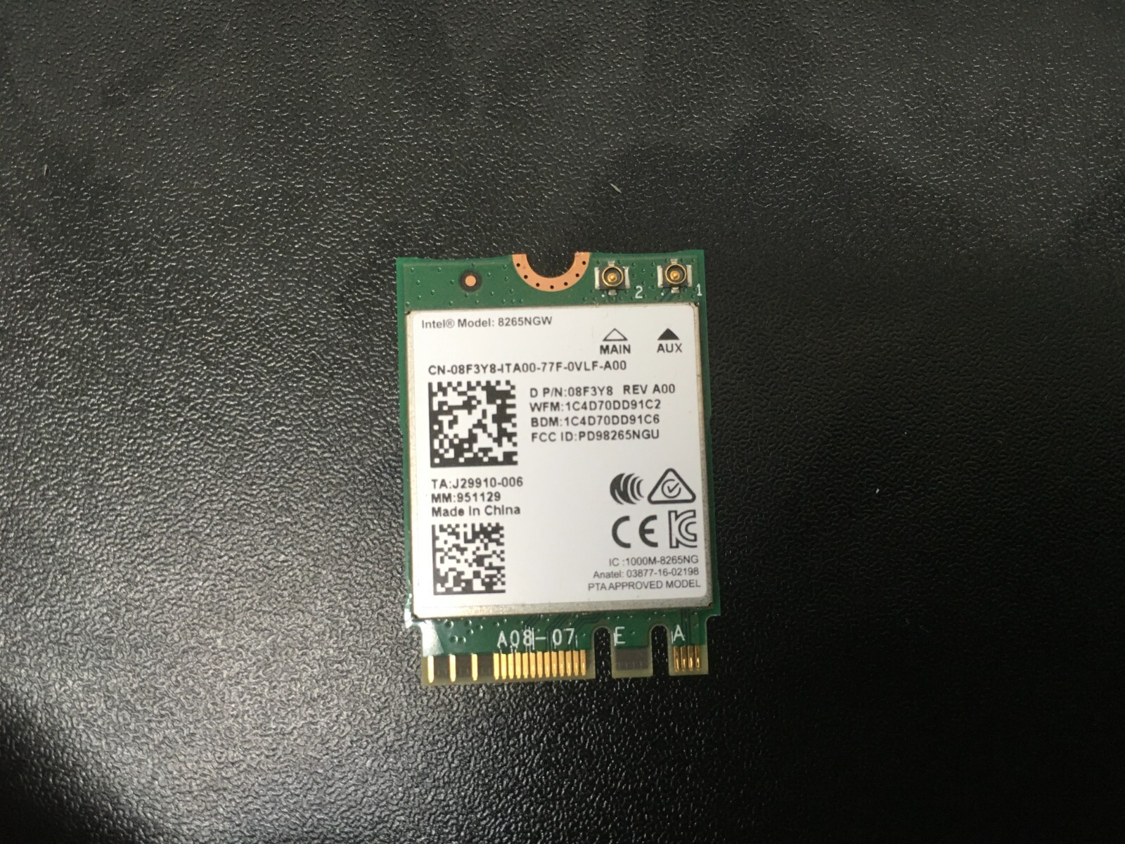 Carte Wifi DELL LATITUDE 7280 8265NGW 08F3Y8 Original #2