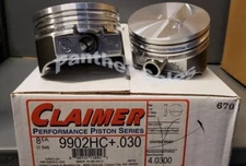 Set 8 Silvolite KB Chevy 350 Hypereutectic Coated Flat Top Pistons 2VR .030"