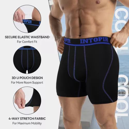 Confezione 5 Boxer Uomo Slip Sportivo Sportivo Intimo Comodi Freschi Asciugatura Rapida Tronchetti - Foto 3 di 18