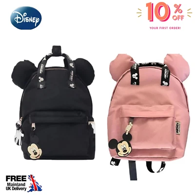 Disney Mickey Mouse Bag Black Kids Children School Backpack Gift Rucksack UK