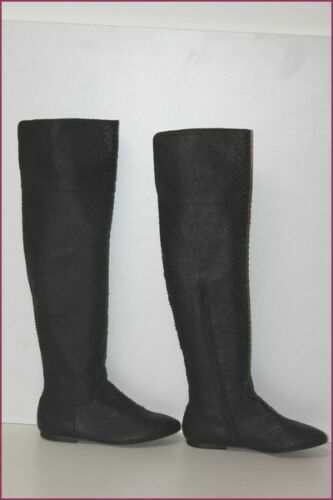 Bottines Zara Cuir Noir Revers Textile Coloré Taille 36 – Occasion Très Bon état, Style Rétro