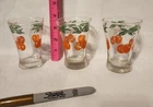 Vintage1960’s-Anchor-Hocking-Orange Juice Glasses, 3 GLASSES, Orange Design