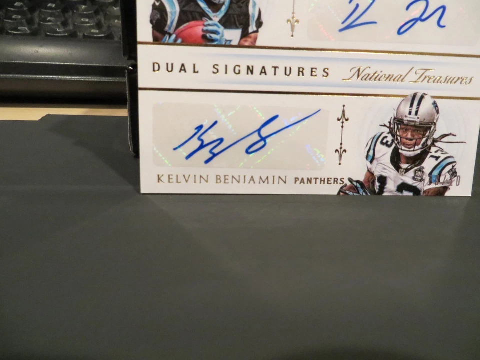National Treasures Dual Autograph Panthers Kelvin Benjamin Funchess 28/49  2015 - Image 3 of 4