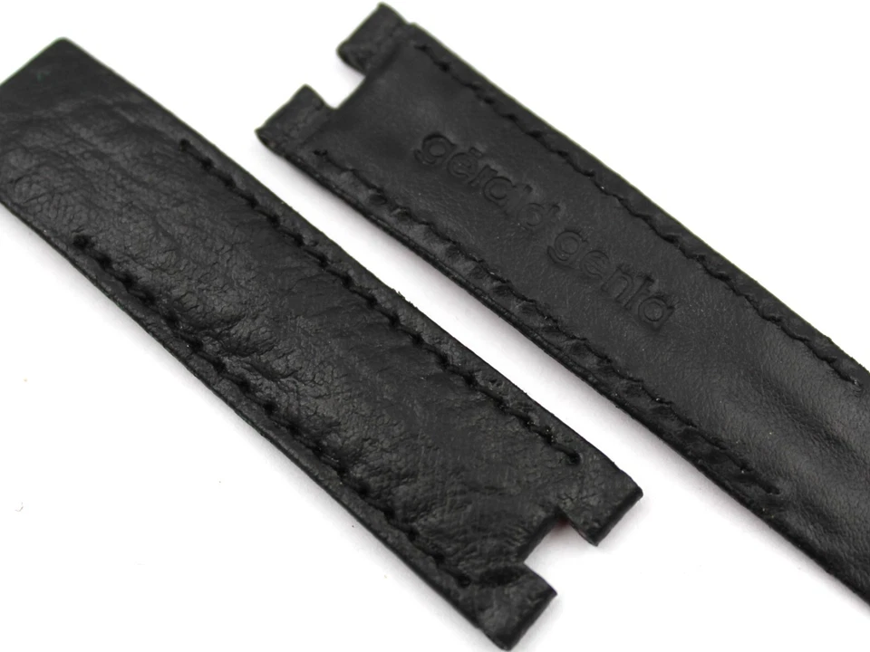 Reloj Gerald Genta Correa Cuero Genuino Negro 18Mm Gefica Original Foto 3 de 3