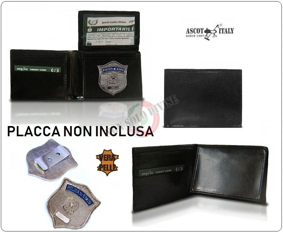 Portafoglio con placca shop polizia di stato