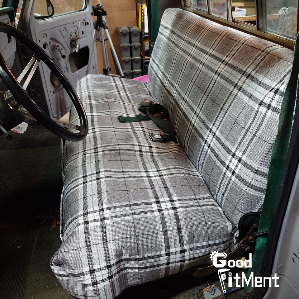 Cojín delantero cubierta asiento banco coche tamaño completo para Nissan D21 carrocería dura 1986-1994 Foto 2 de 4