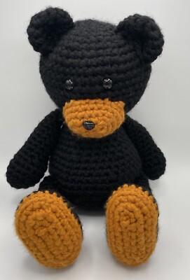 Crochet Black Bear Plush Handmade