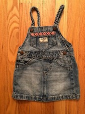 Girls 18 Month Oshkosh Bgosh Denim Overall Skirt Braided Straps