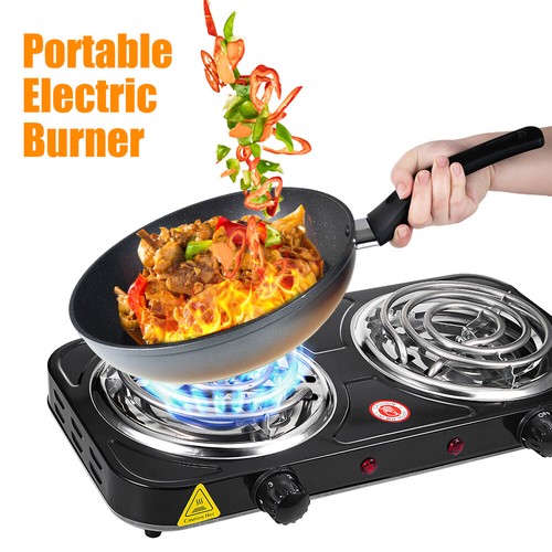 Portable Camping Cooking Stove Dorm Electric Double Burner Hot Plate