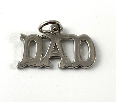 DAD (Spelled Out)  Sterling Silver Charm | 3/4'' | New Old Stock | Very Nice