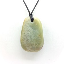 Hotan Jade Pebble Pendant Celadon Green Hetain Nephrite Stone Necklace China 21