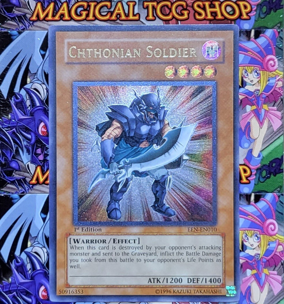 Yugioh Chthonian Soldier EEN-EN010 1st Edition Ultimate Rare Konami 2005 NM 