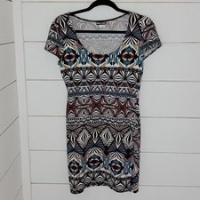 WET SEAL large Aztec-like mini dress VINTAGE Y2k 90s