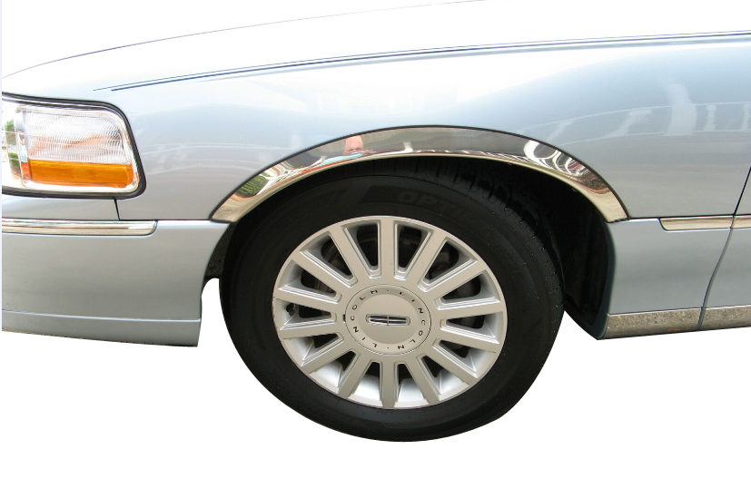 QMI 482003 Fits 0311 Town Car 4pc Fender Trim Molding Set Polished