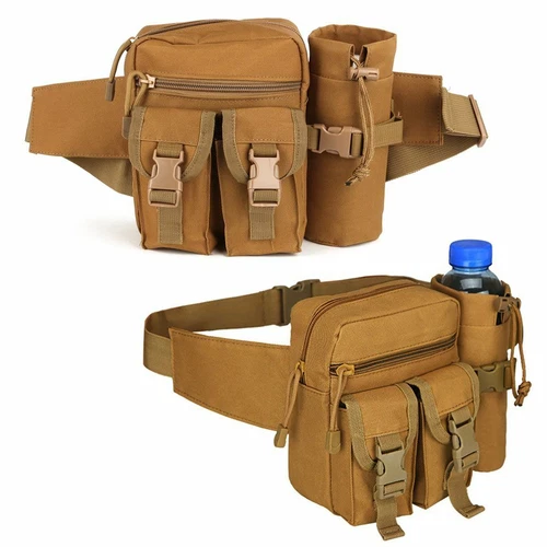 Tactical Waist Pack Tasche mit Trinkflaschentasche Halter Molle Bauchtasche Gürteltasche - Bild 5 von 13