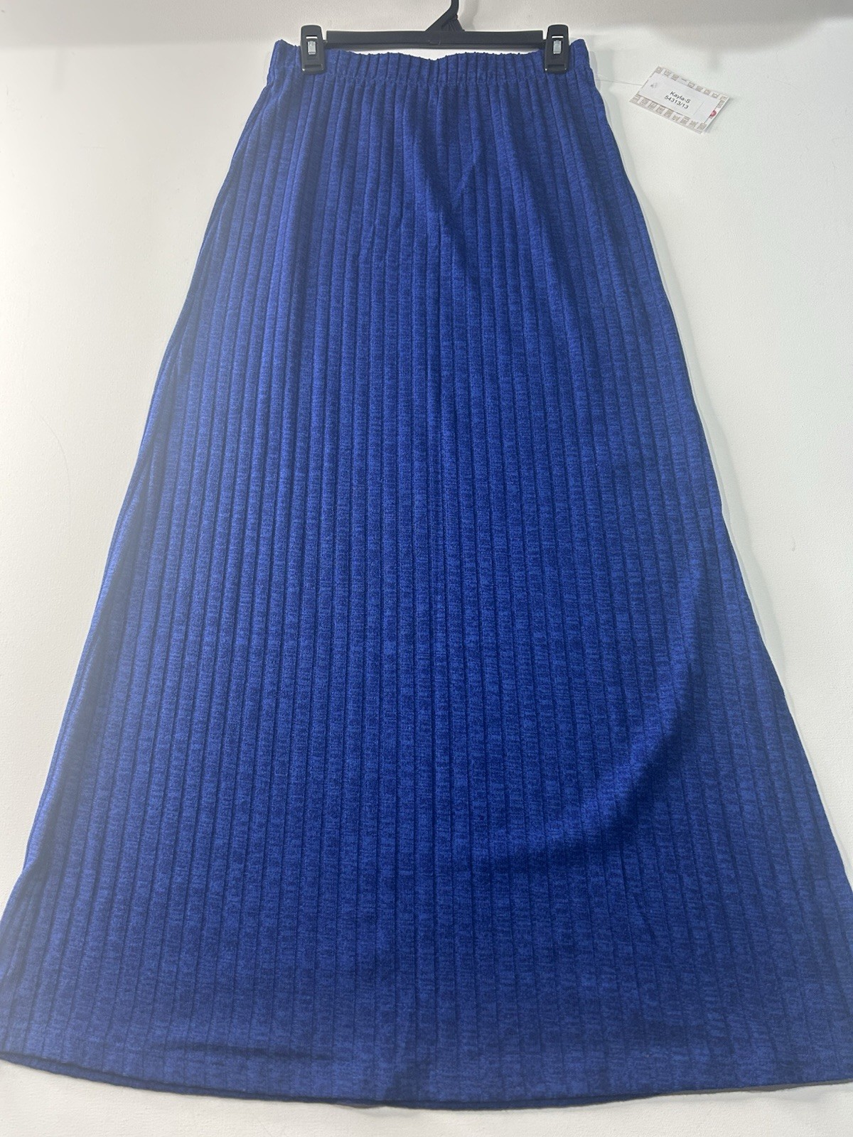 NWT - Lularoe Small Kayla Women's Ribbed Maxi Skirt - Blue
