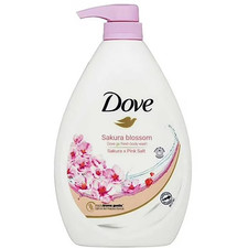 Dove Body Wash Go Fresh Sakura Blossom with Pink Salt,33.8 Ounce. 1Lt. 1 item.