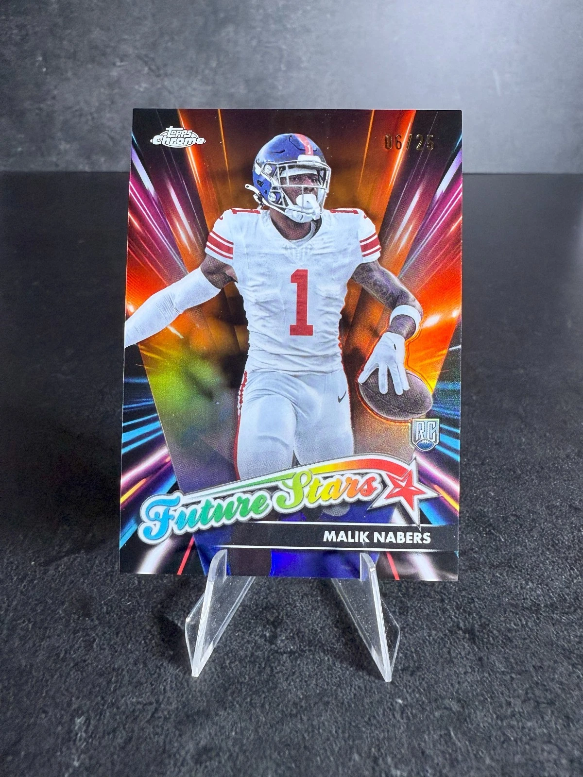 Malik Nabers Topps Chrome Future Stars #FS9 Orange Refractor