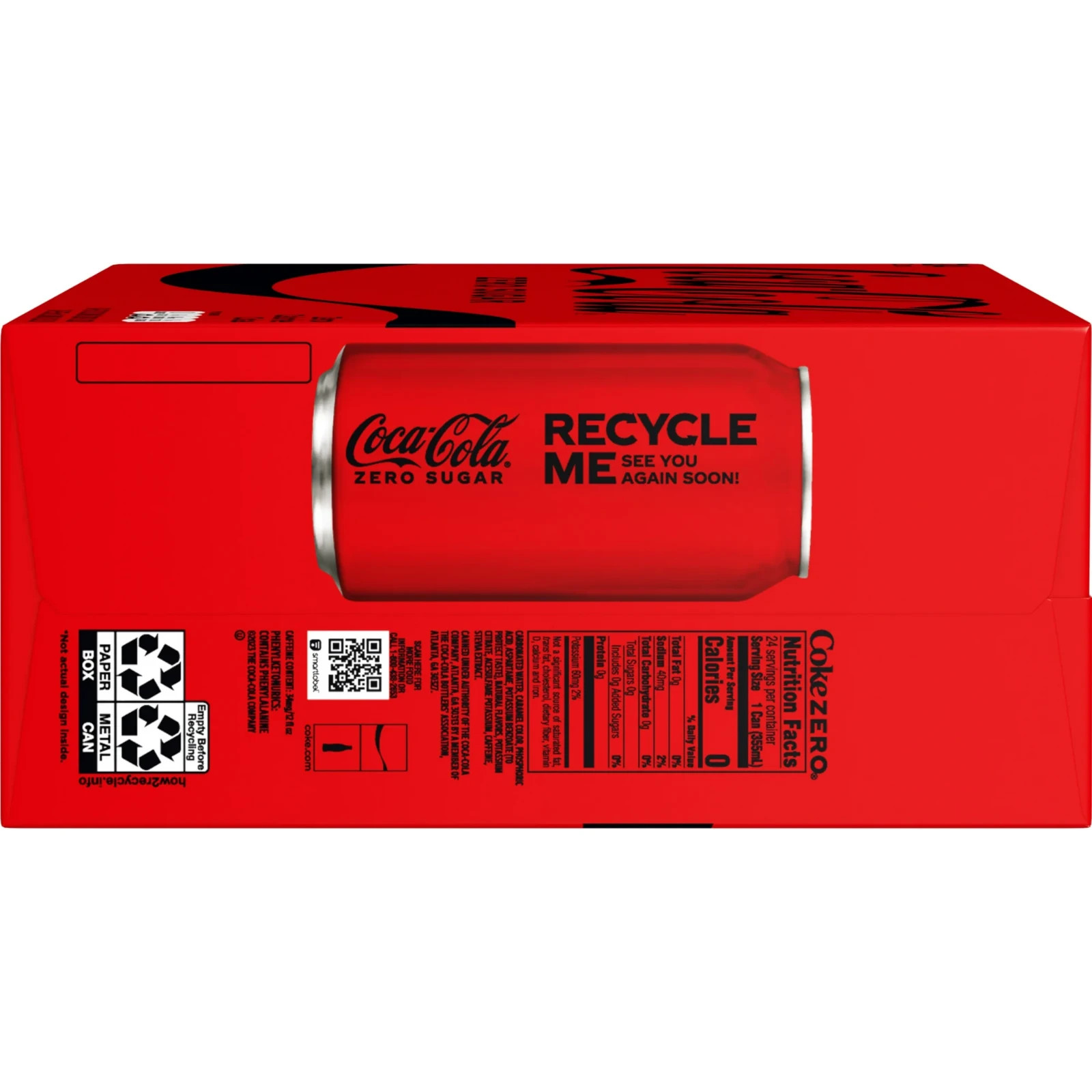 Coca-Cola Zero Sugar Soda Pop Zero Sugar, 12 fl oz, Pack of 24