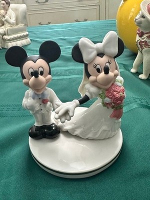 Disney Lenox Mickey & Minnie Mouse Wedding Cake Topper Porcelain NO BOX