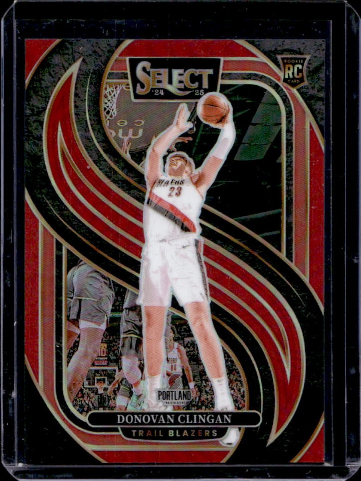 2024-25 Panini Select Donovan Clingan Premier RC Red Prizm #/199 Trail Blazers