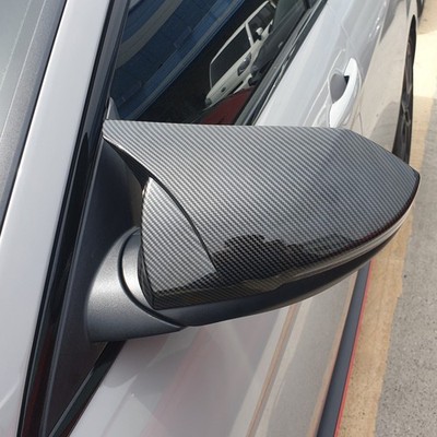 FOR 21-24 ELANTRA M STYLE CARBON FIBER SIDE MIRROR COVER CAP OVERLAY W/LED LIGHT
