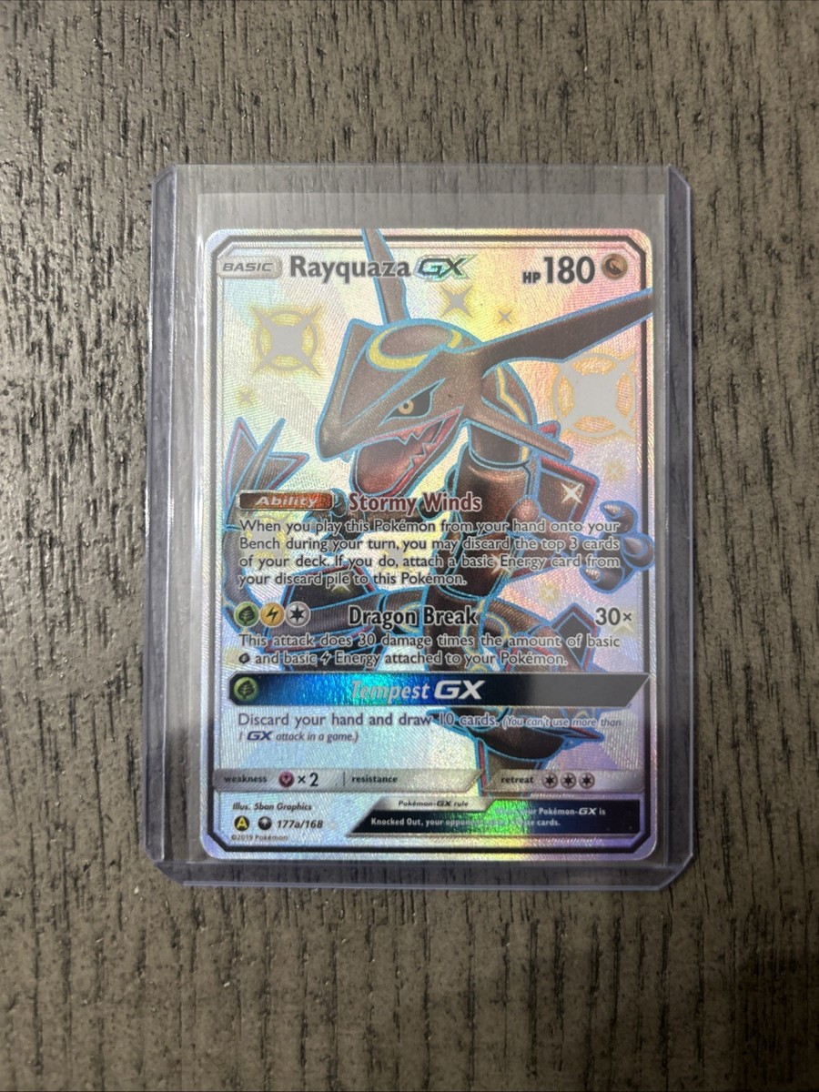 Shiny Rayquaza GX 177a/168 Hidden Fates Full Art Promo Pokemon