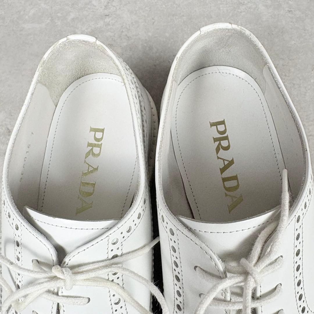 PRADA Platform Wingtip Leather Shoes, Size 7, Men's, From Japan, y9741 thumbnail 7