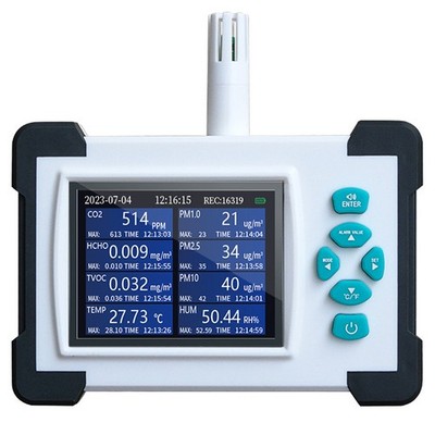 WIFI Luftqualitätsmonitor Kohlendioxid CO2, PM2,5, PM10 Formaldehyd, TVOC, Temp