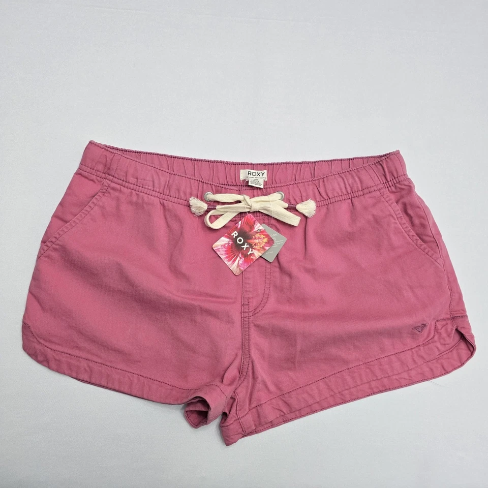 Pantalones Cortos Roxy Mujer Talla Grande Rosa Cordón Informales Playa Verano Nuevos con Etiquetas Foto 3 de 4