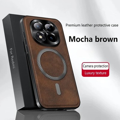 Magnet Leder Tasche für Xiaomi Redmi Note 15 14 Pro Plus Metall Kamera Hülle