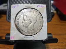 1897 Silver 1 Peso, Philippines. 