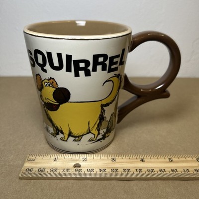Disney Parks Pixar UP! Dug Squirrel Ceramic Coffee Mug Squirrel! 12oz