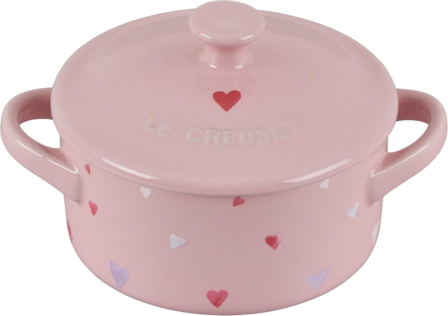Le Creuset Mini Heart Cocotte in Chiffon Pink Microwave Safe Stoneware